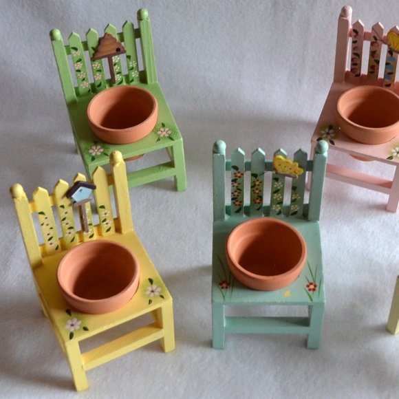 Wooden Chair Plant Stand Set - Picture 2 of 14